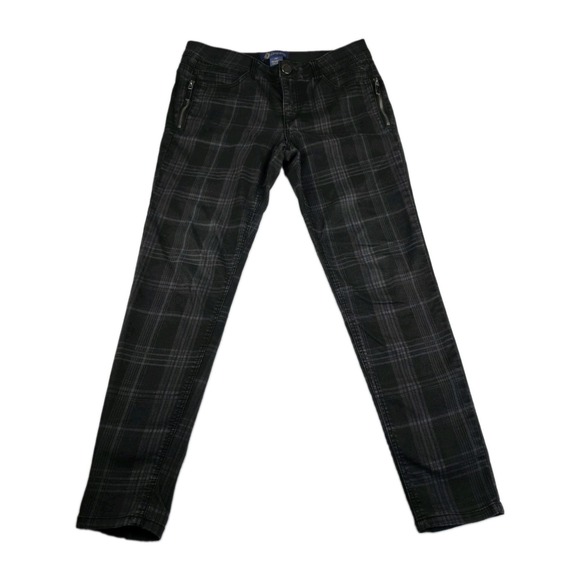 Democracy Denim - Democracy Jeans Womens Size 10 "Ab"solution Black Plaid Skinny Side‎ Zip